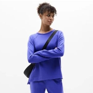 Athleta Coaster Luxe Recover Crew Sweatshirt Size Small Borealis Blue 659287 EUC